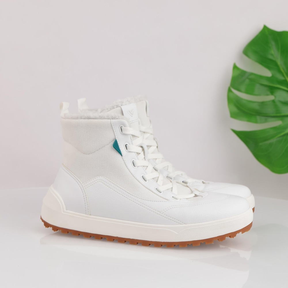 Vessi Mens Alta Boots Size 8 White Waterproof Winter Lace Up Sneakers High Top